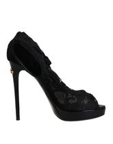 Dolce & Gabbana Black Stretch Taormina Lace Boots Shoes -   -  Dolce & Gabbana.